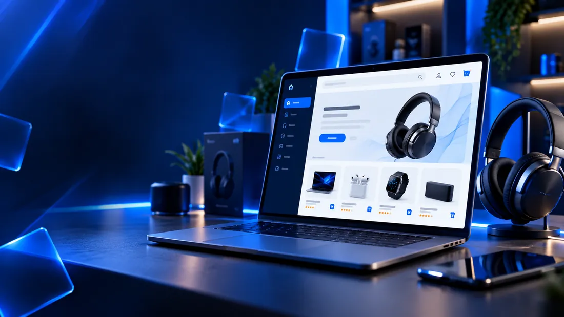 Loja virtual aberta em um notebook